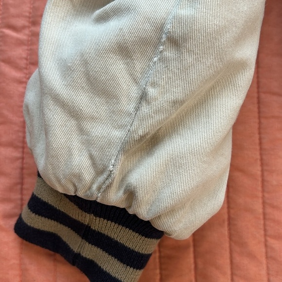 Vintage Denim Trucker Varsity Bomber Jacket Puff Quilted lining Mens Large - Picture 12 of 16